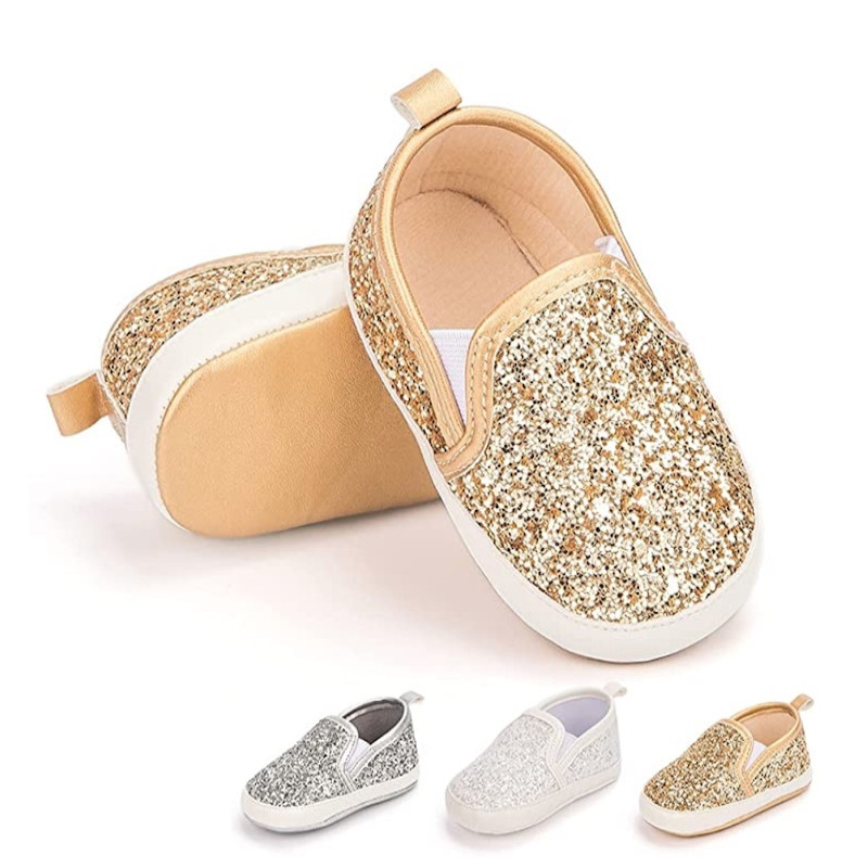 First Walker Sequin High Quality Moccasins Casual Comfortable Soft sole Flat Lazy Loafers baby toddler girl shoes Gold